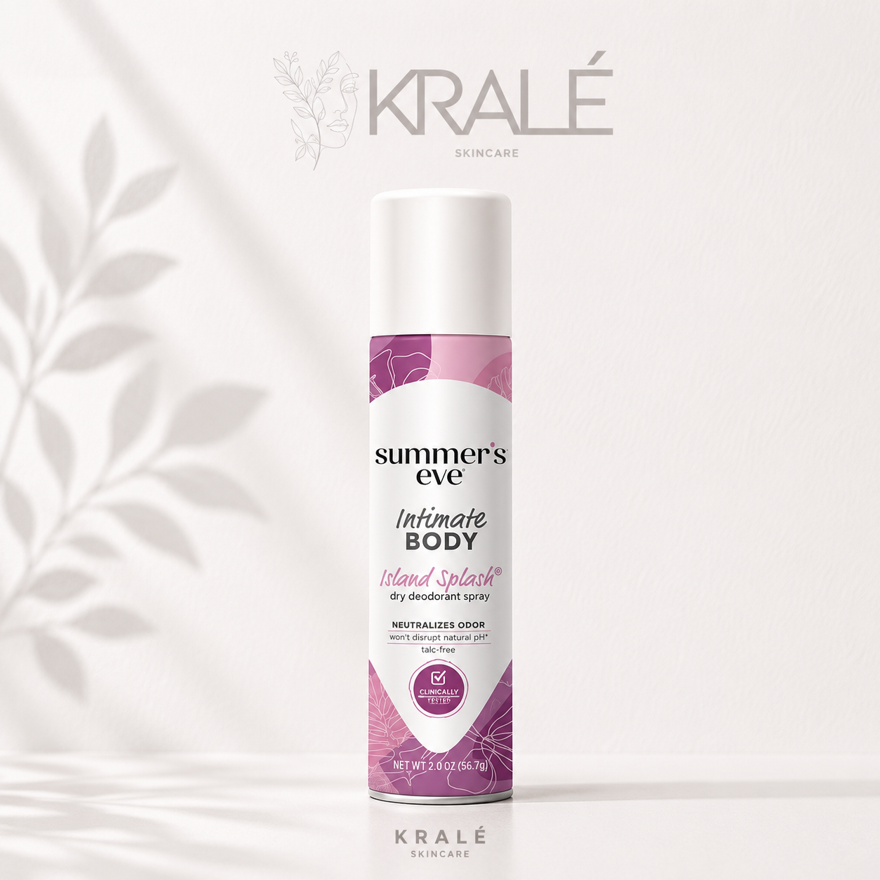 Summer's Eve Intimate Body Island Splash Dry Deodorant Spray 56.7g